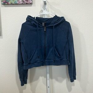 Sweaty Betty Vintage Blue Cropped Hoodie XS